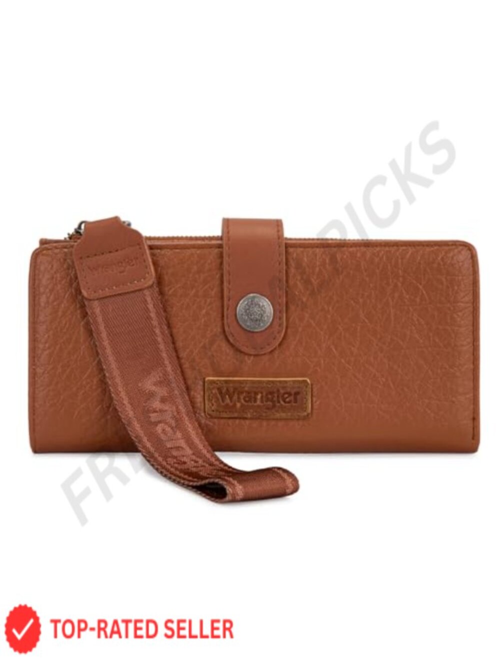 Faux Leather RFID Wristlet Wallet with Card Slots and Coin Pocket